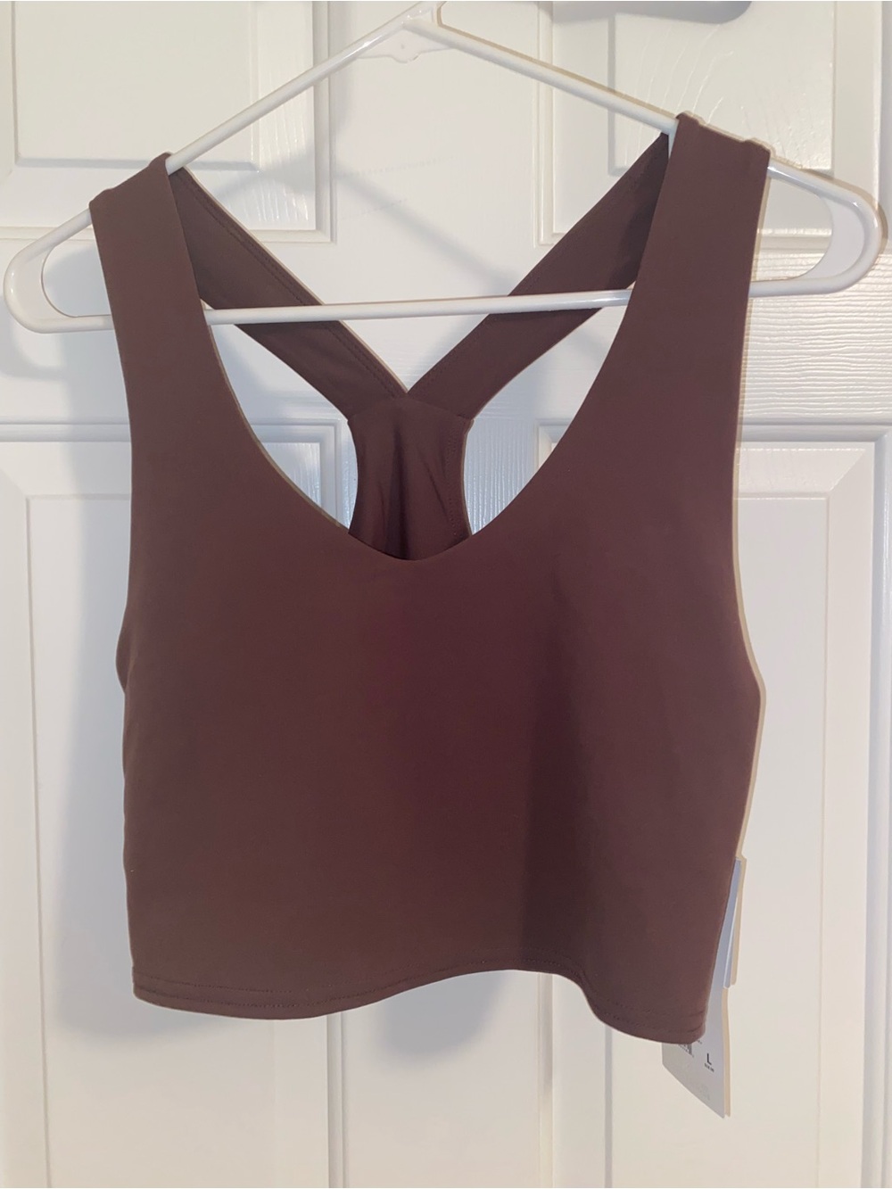 Yogalicious Chocolate Brown Cross-Back Seamless Sports Bralette